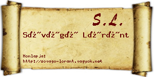 Sóvágó Lóránt névjegykártya