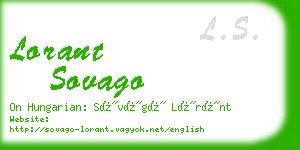 lorant sovago business card